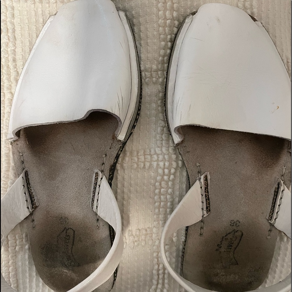 White leather sandals from Spain size 38